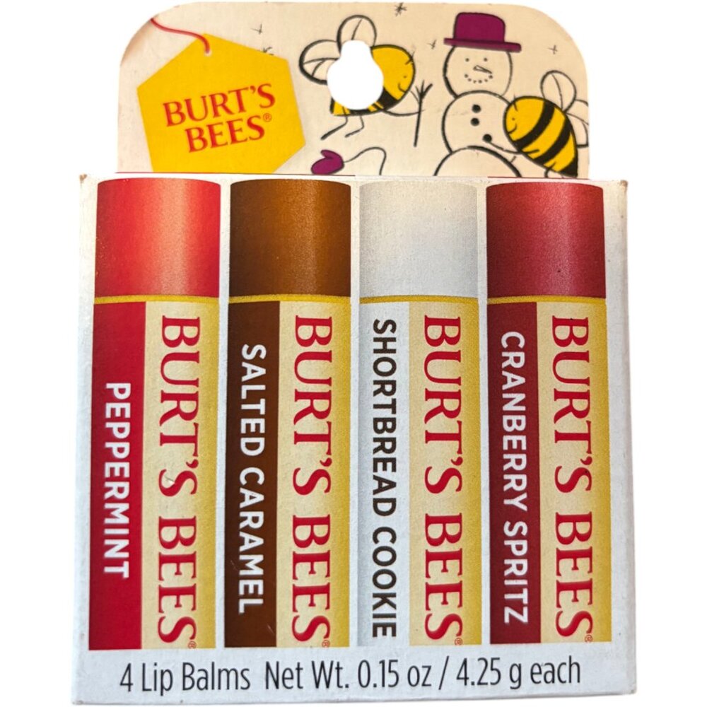 Burt's Bees 4-Pack Festive Fix: Peppermint Caramel Cranberry Shortbread Cookie
